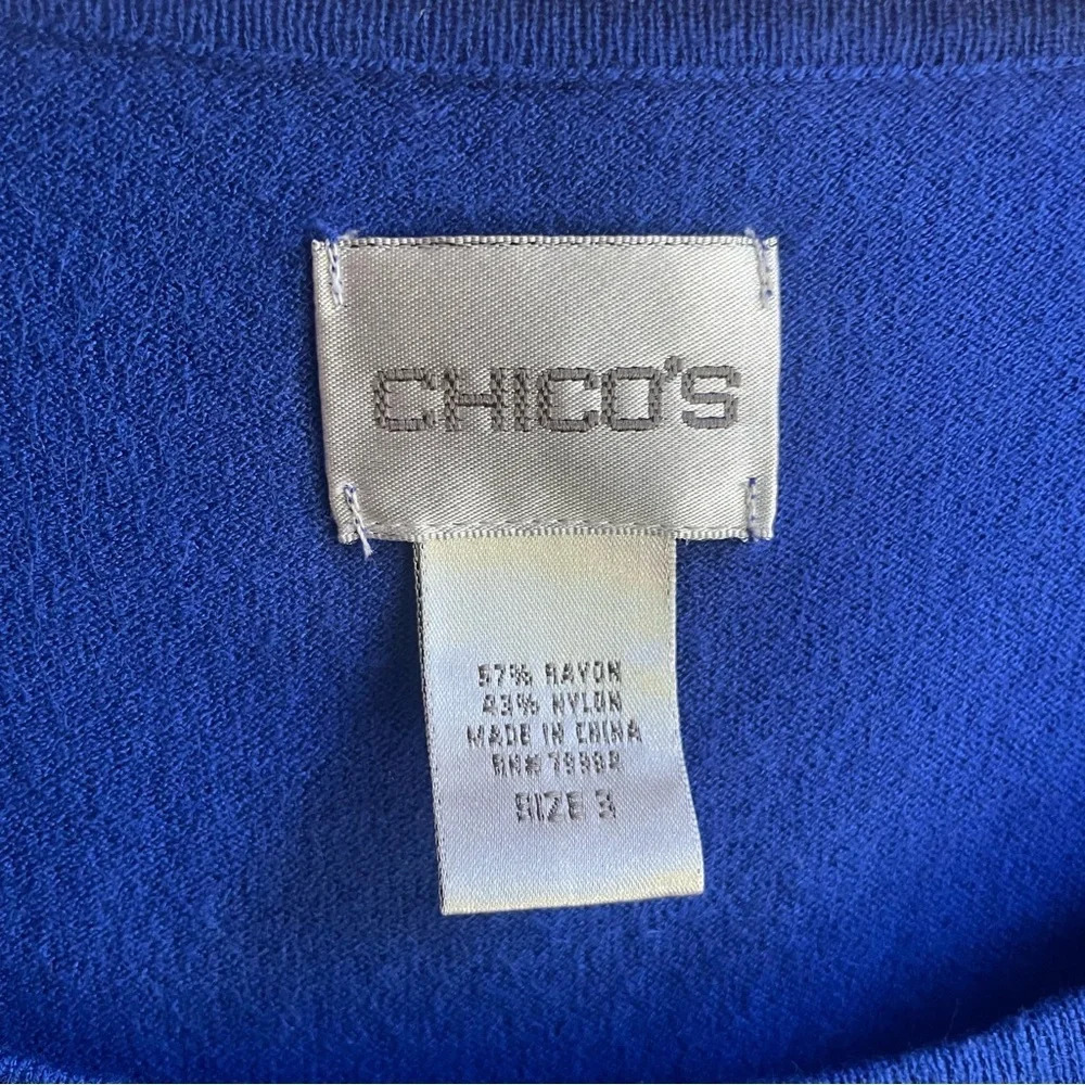 80%OFF❣️Chico’s Blue Knit Tank Top, 3 - Picture 5 of 10